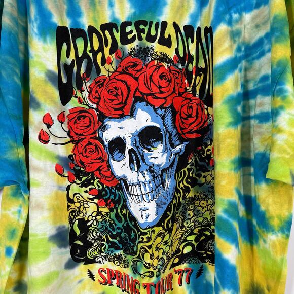 Grateful Dead Spring Tour '77 Tie Dye T-Shirt Cotton Blue Size Small NWOT - Picture 3 of 4